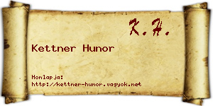 Kettner Hunor névjegykártya